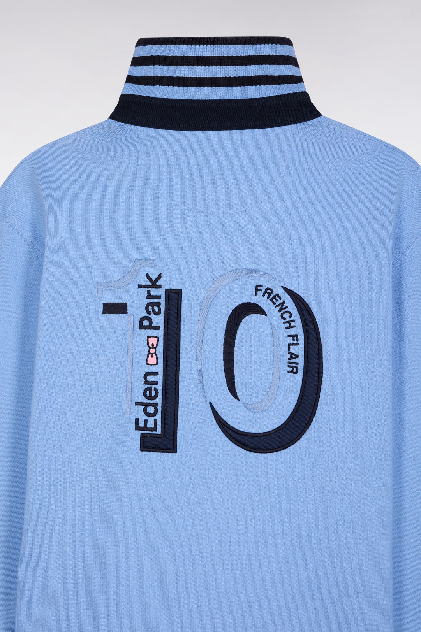 Maillot à manches longues en jersey épais ciel rayé coupe droite