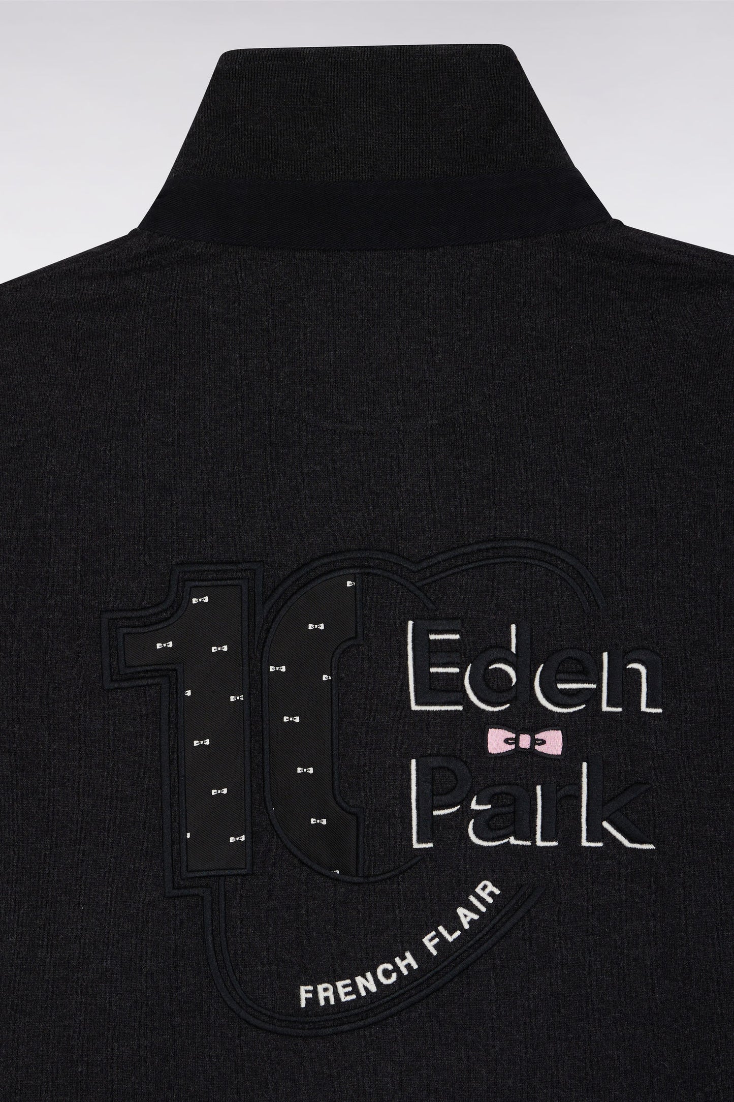 Maillot à manches longues en jersey épais gris manches rayées coupe droite