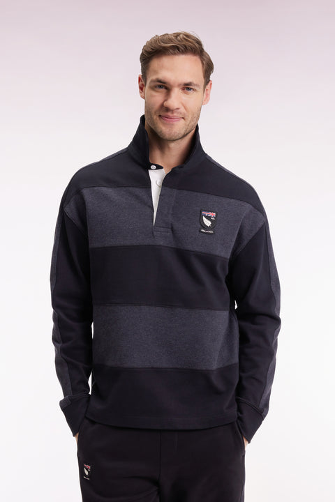 New Zealand striped long-sleeved jersey in thick grey cotton jersey - Image 1
