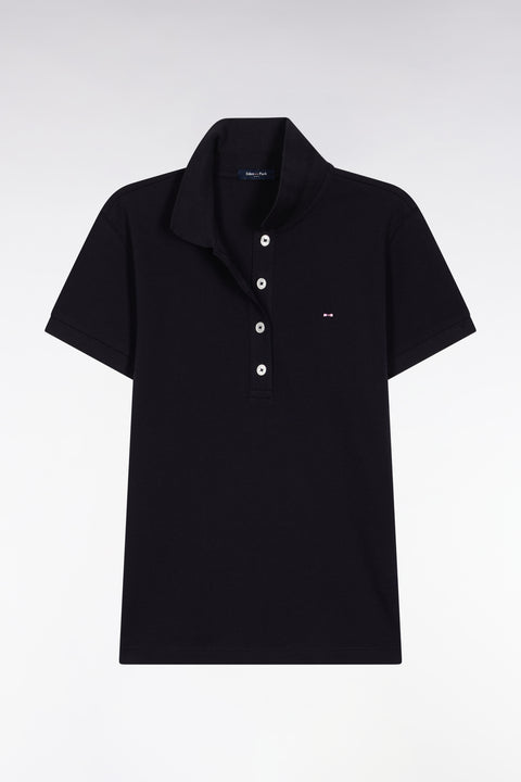 Polo manches courtes en coton stretch marine coupe slim - Image 2