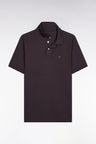 Polo manches courtes en coton Pima marron coupe droite