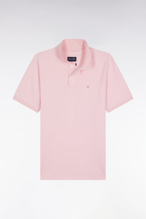 Polo manches courtes en coton Pima rose coupe droite - Image 2