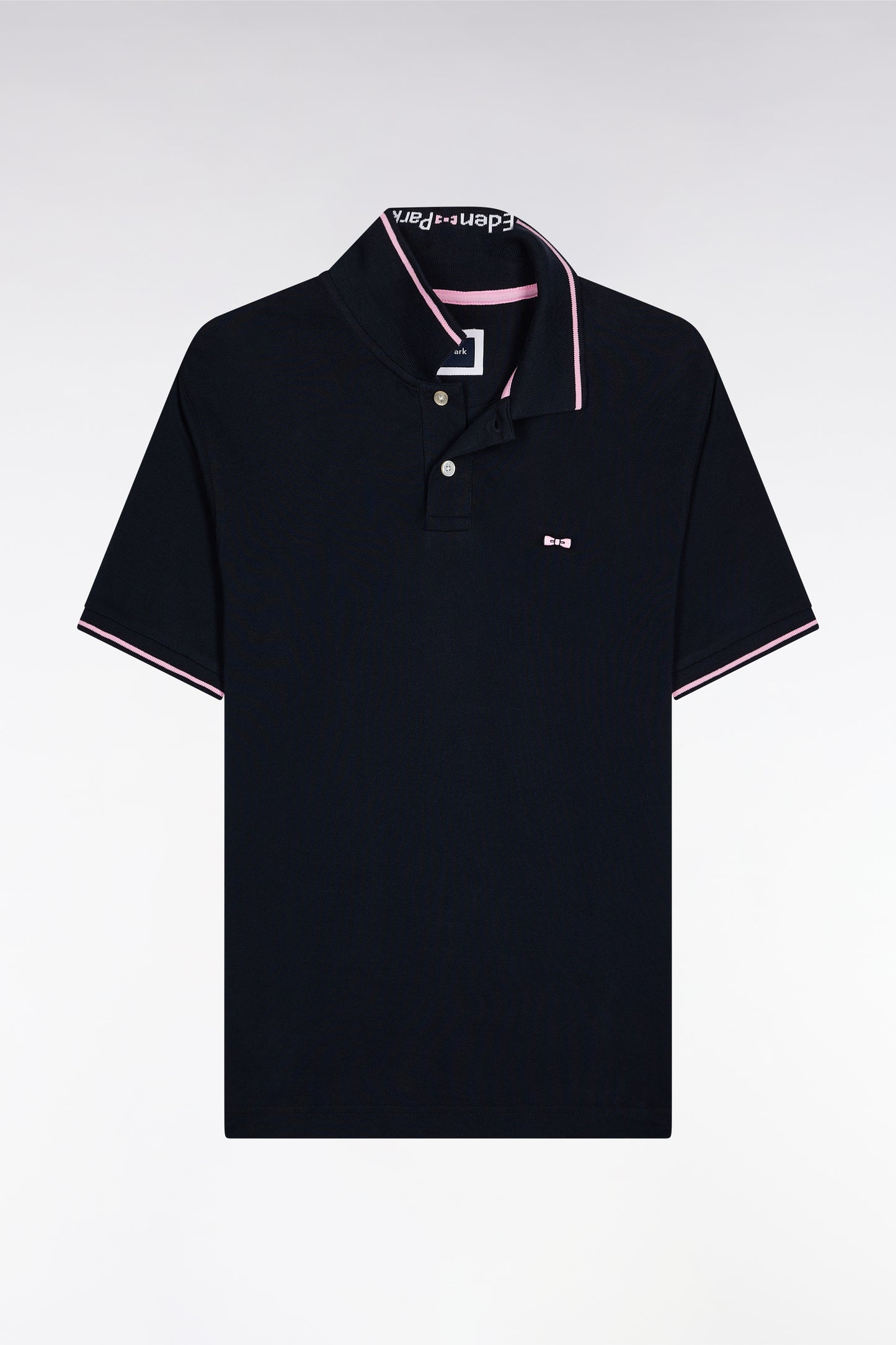 Navy short-sleeved polo shirt