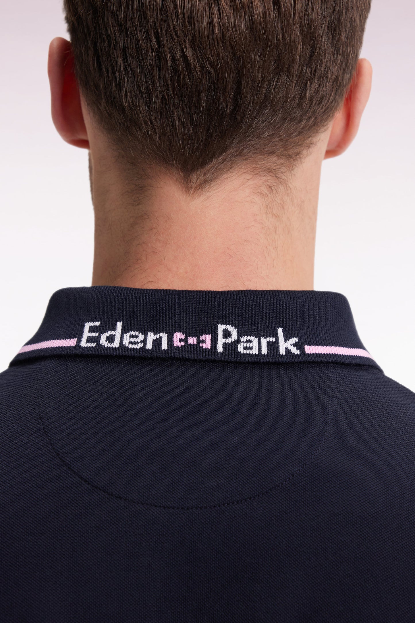 Navy short-sleeved polo shirt