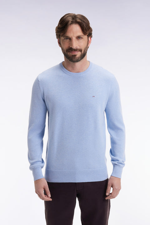 Pull col rond en laine et coton ciel - Image 3