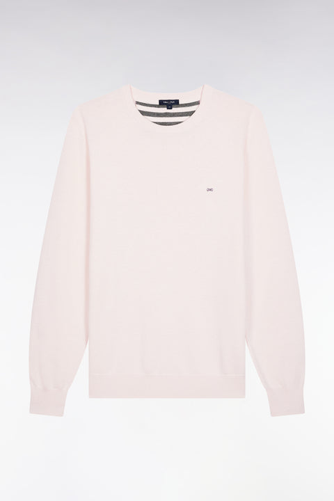 Pull col rond en laine et coton écru - Image 2