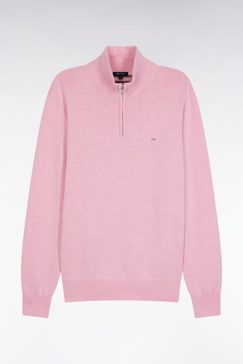 Pink wool and cotton trucker-neck sweater - Image 2