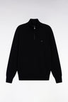 Pull col camionneur en laine et coton noir