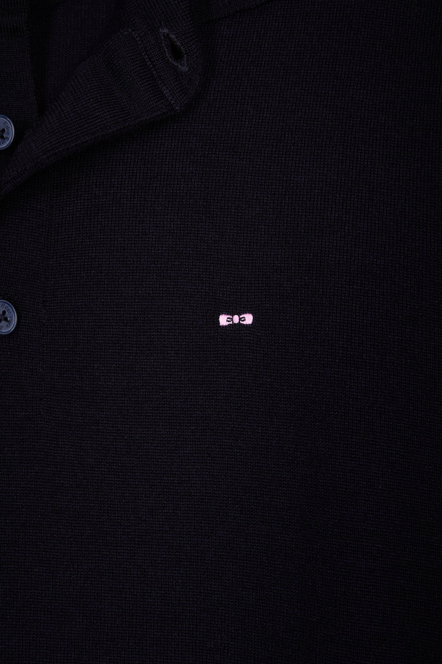 Navy merino wool jersey-neck sweater