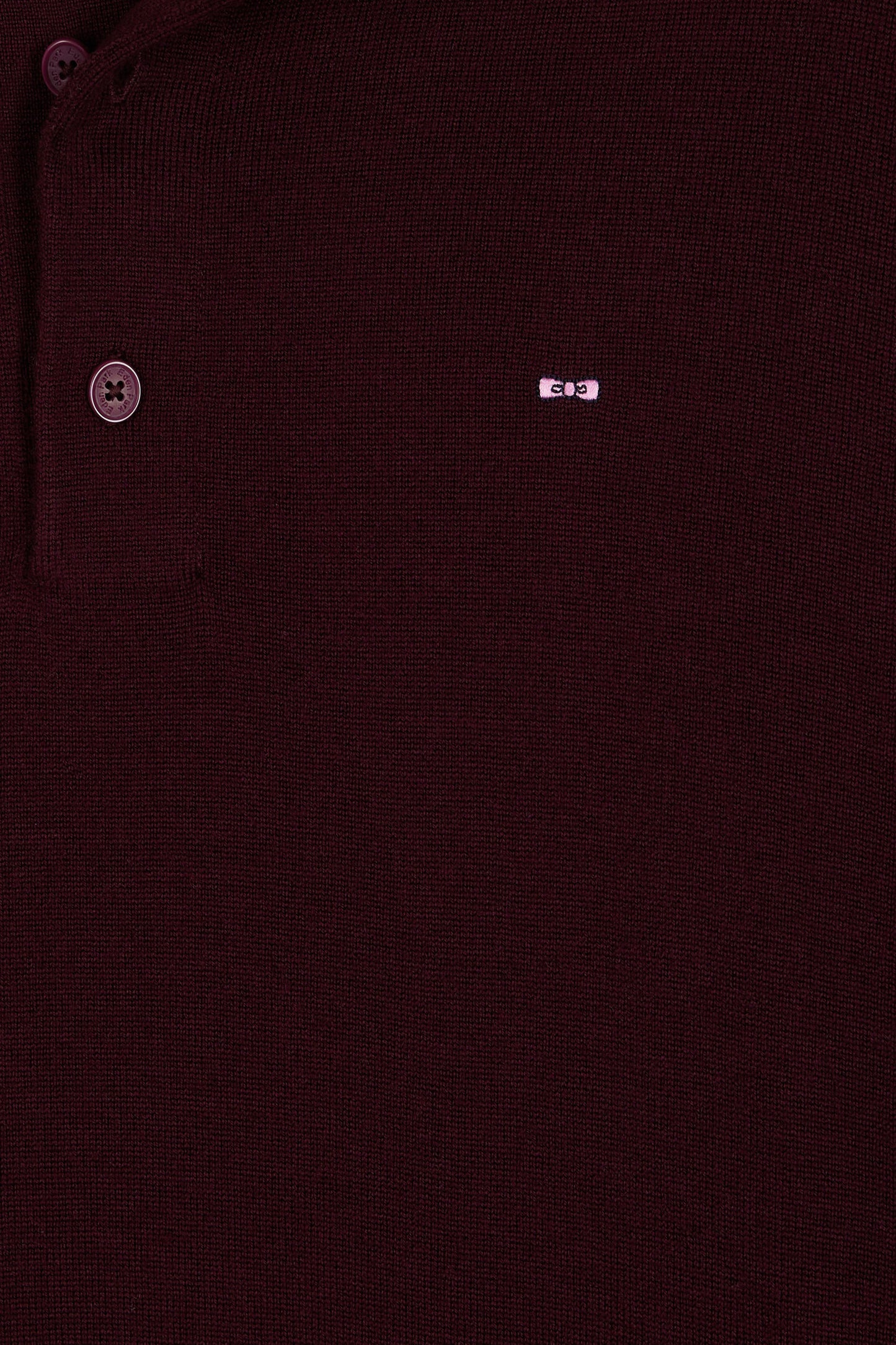 Jersey-neck sweater in burgundy merino wool