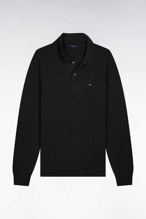 Pull col maillot épais en laine et coton gris - Image 2