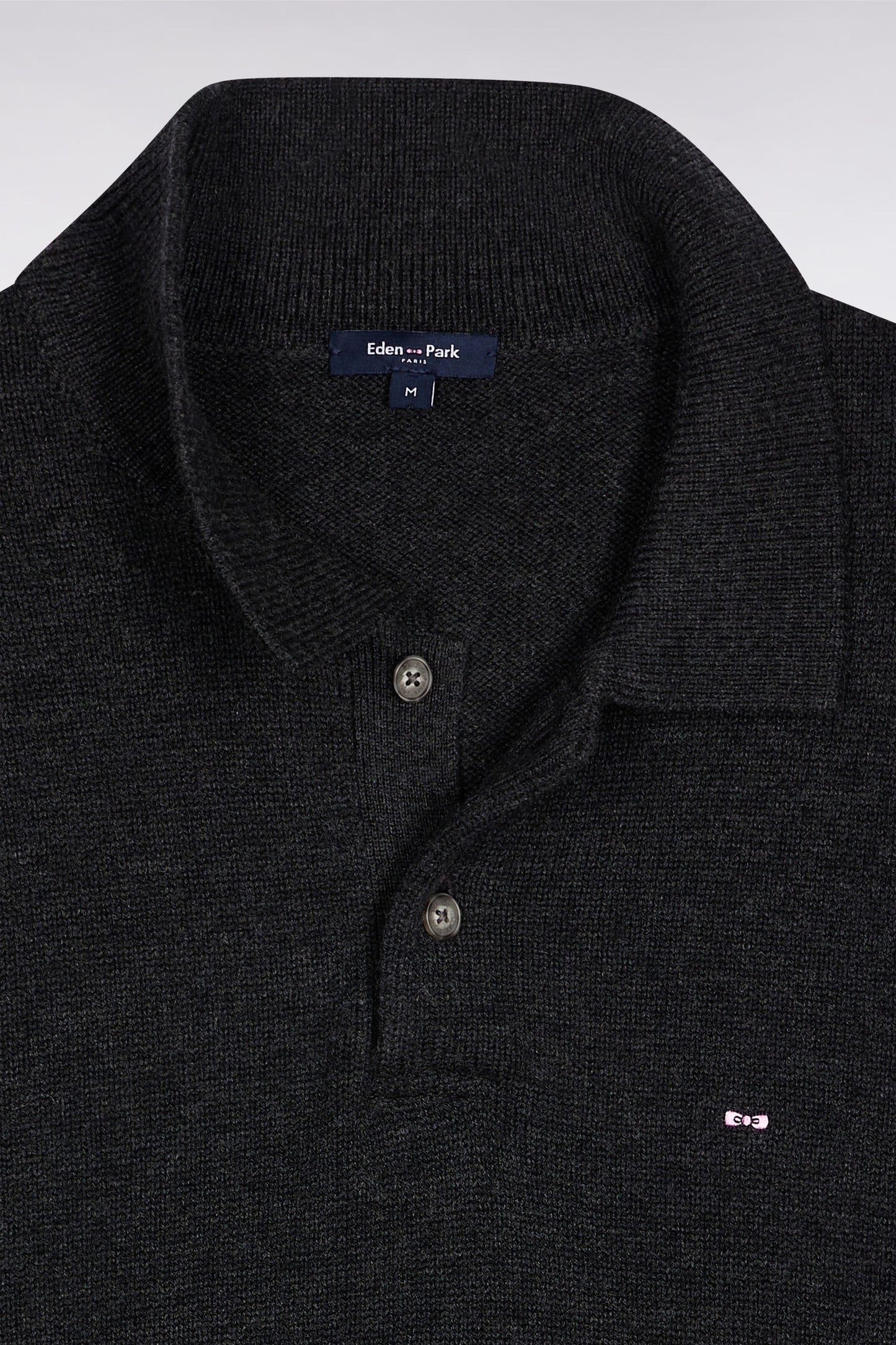 Pull col maillot épais en laine et coton gris