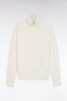 Pull à col roulé en laine mérinos écru