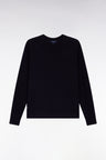 Pull à col rond en laine mérinos marine