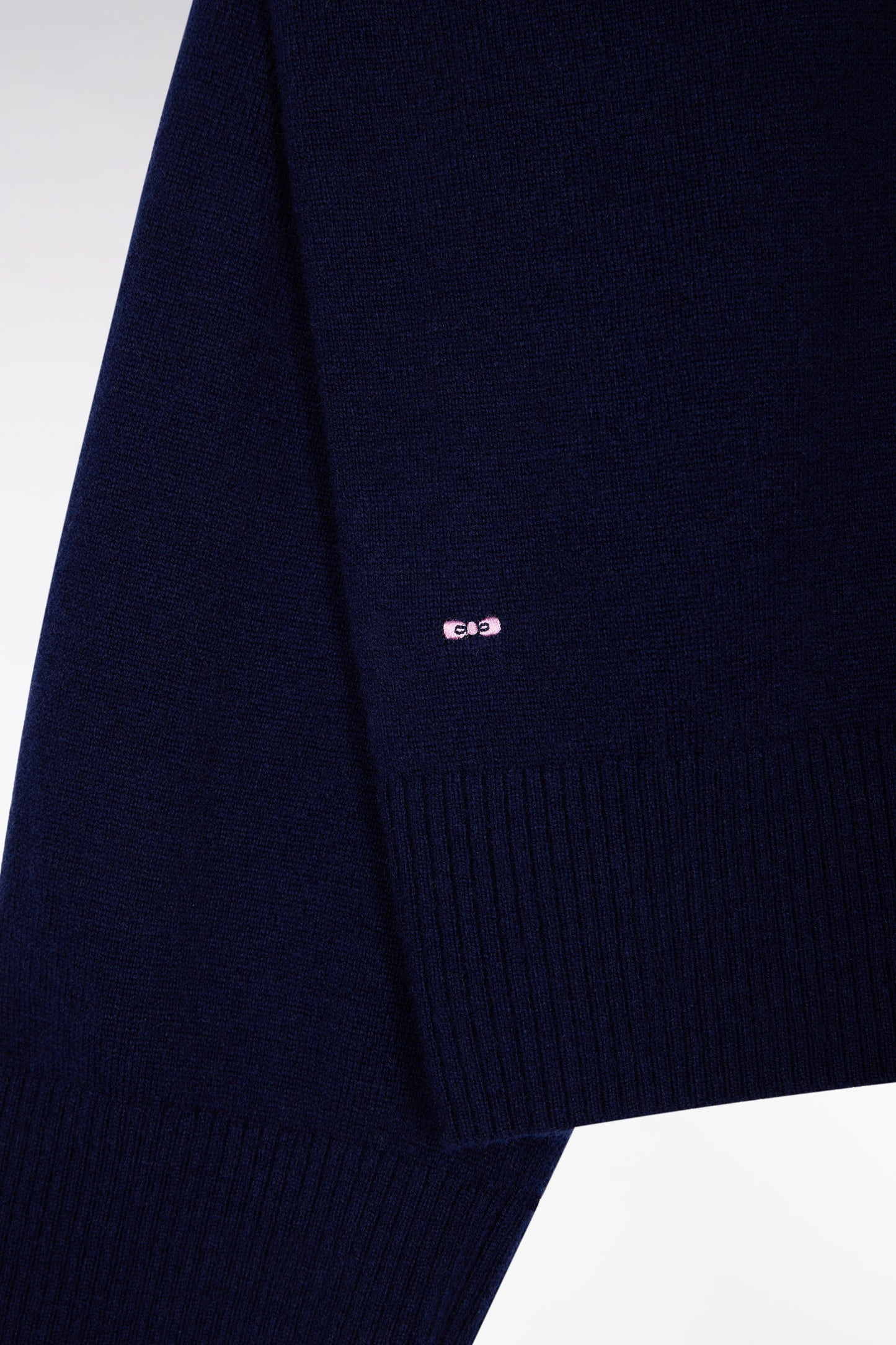 Relaxed fit turtleneck sweater in navy wool and cashmere