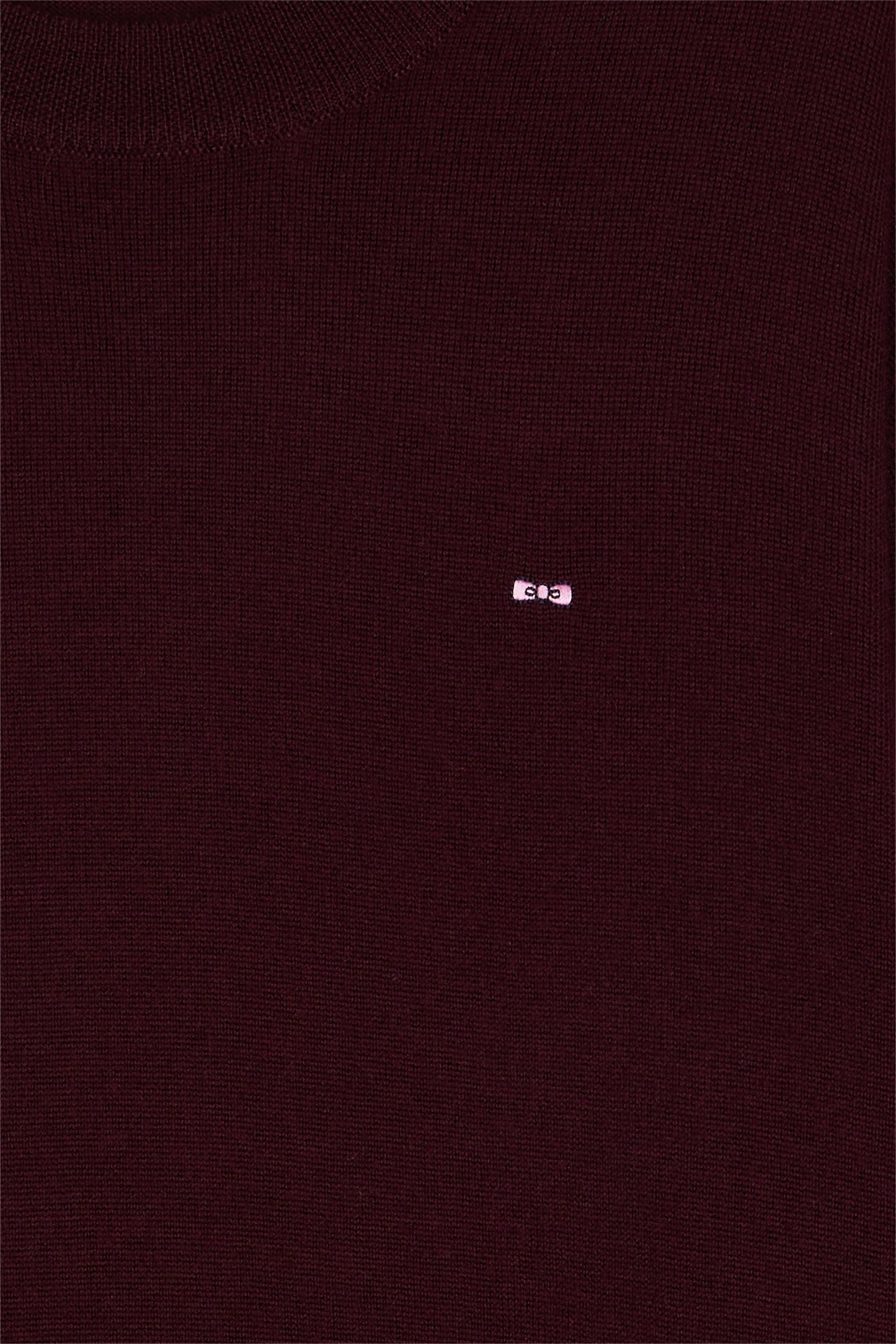 Robe en laine mérinos bordeaux à col rond