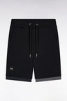 Black cotton fleece shorts, loose fit