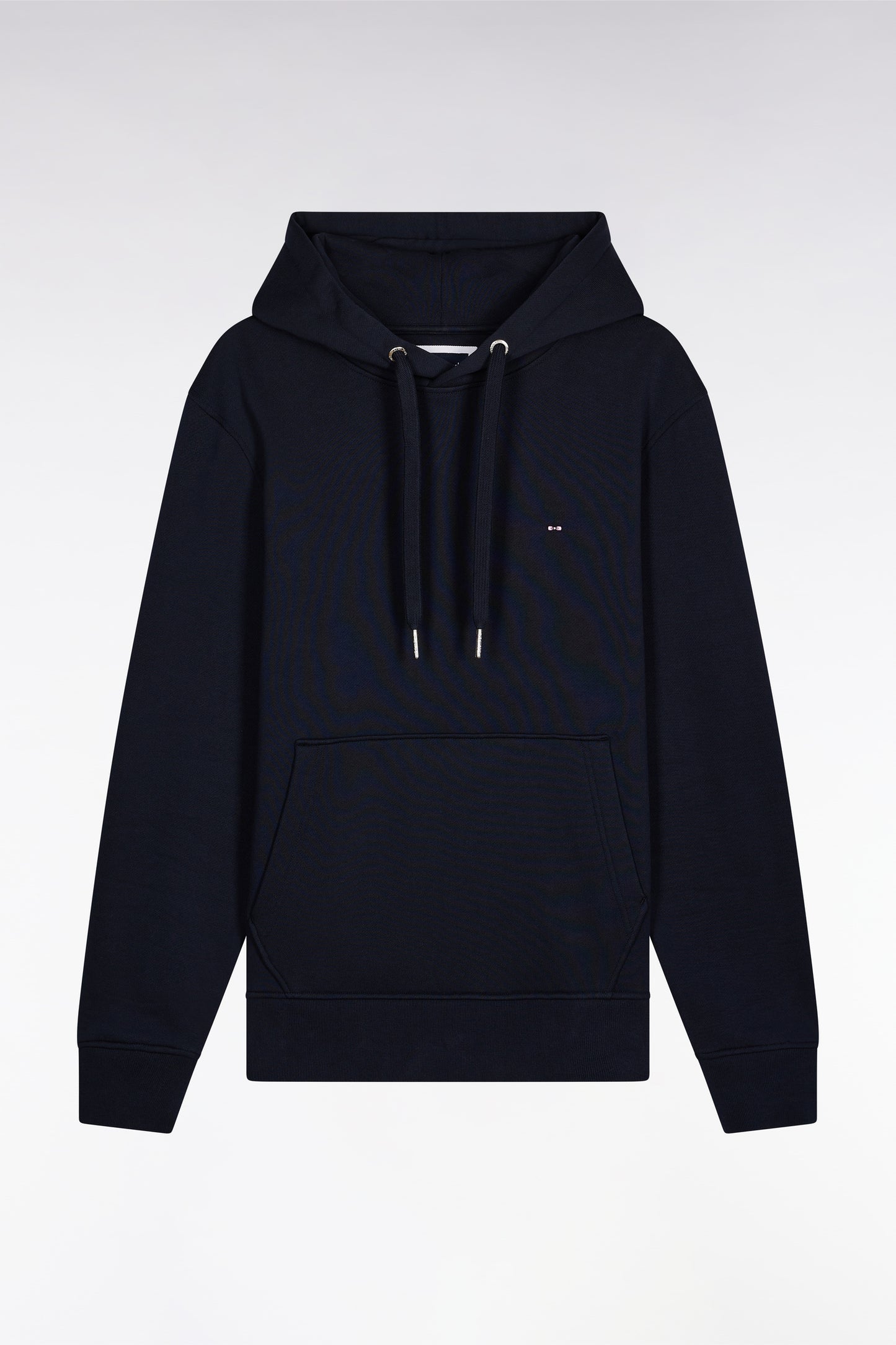 Navy cotton hooded sweatshirt, straight cut
