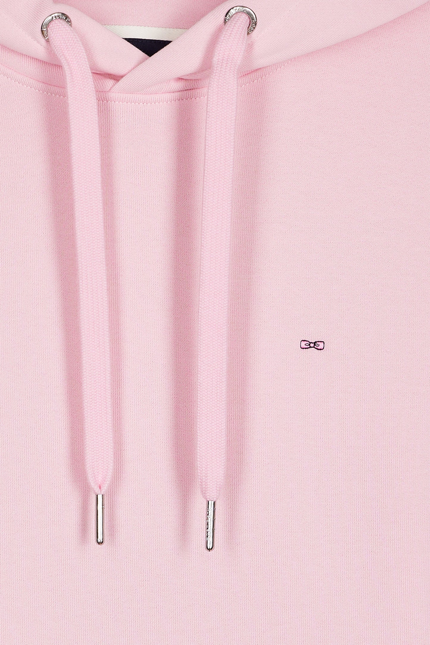 Pink cotton hooded sweatshirt, straight cut