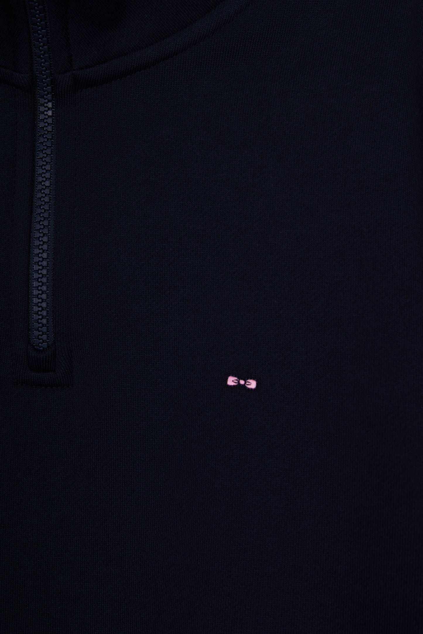 Sweatshirt à col montant zippé en molleton coton marine