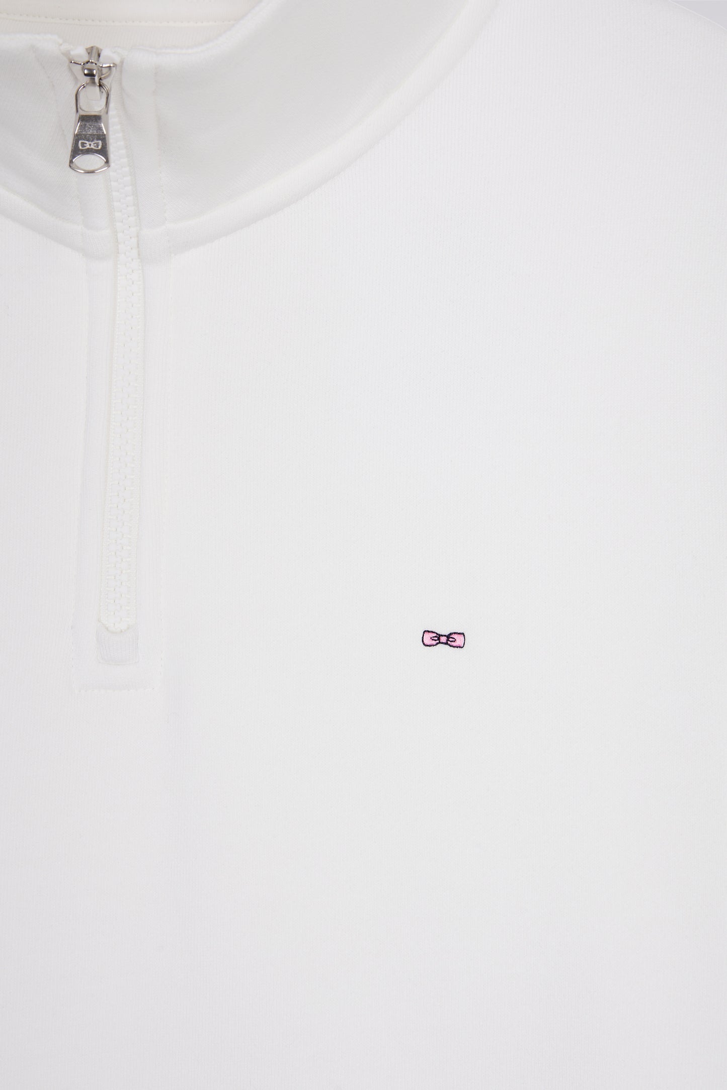 Sweatshirt à col montant zippé en molleton coton blanc