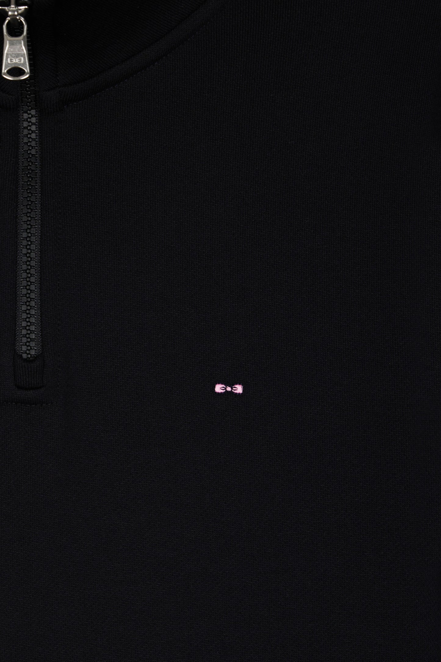 Sweatshirt à col montant zippé en molleton coton noir