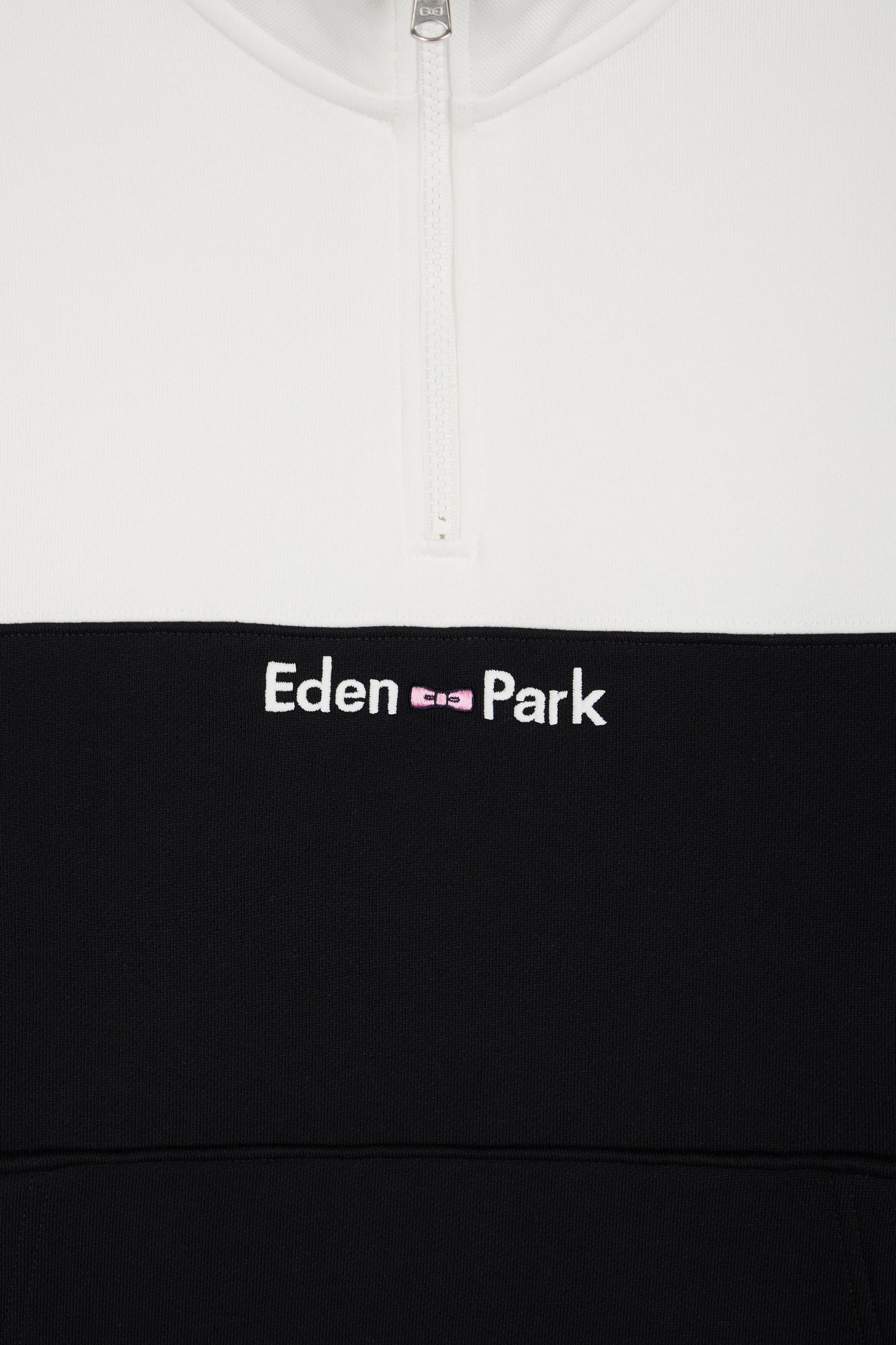 Sweatshirt col camionneur en molleton bicolore blanc