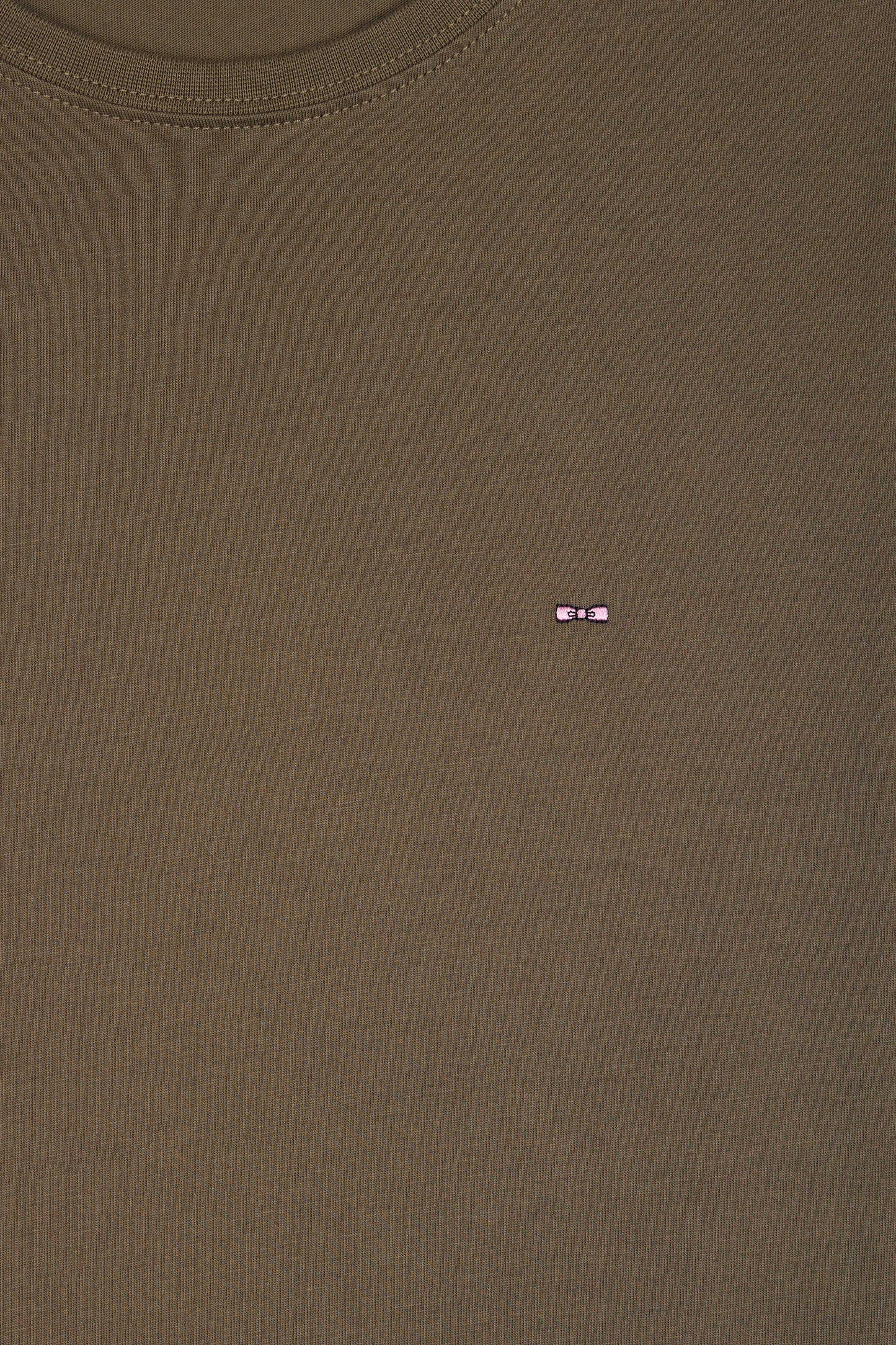 T-shirt manches courtes à col rond en coton Pima kaki