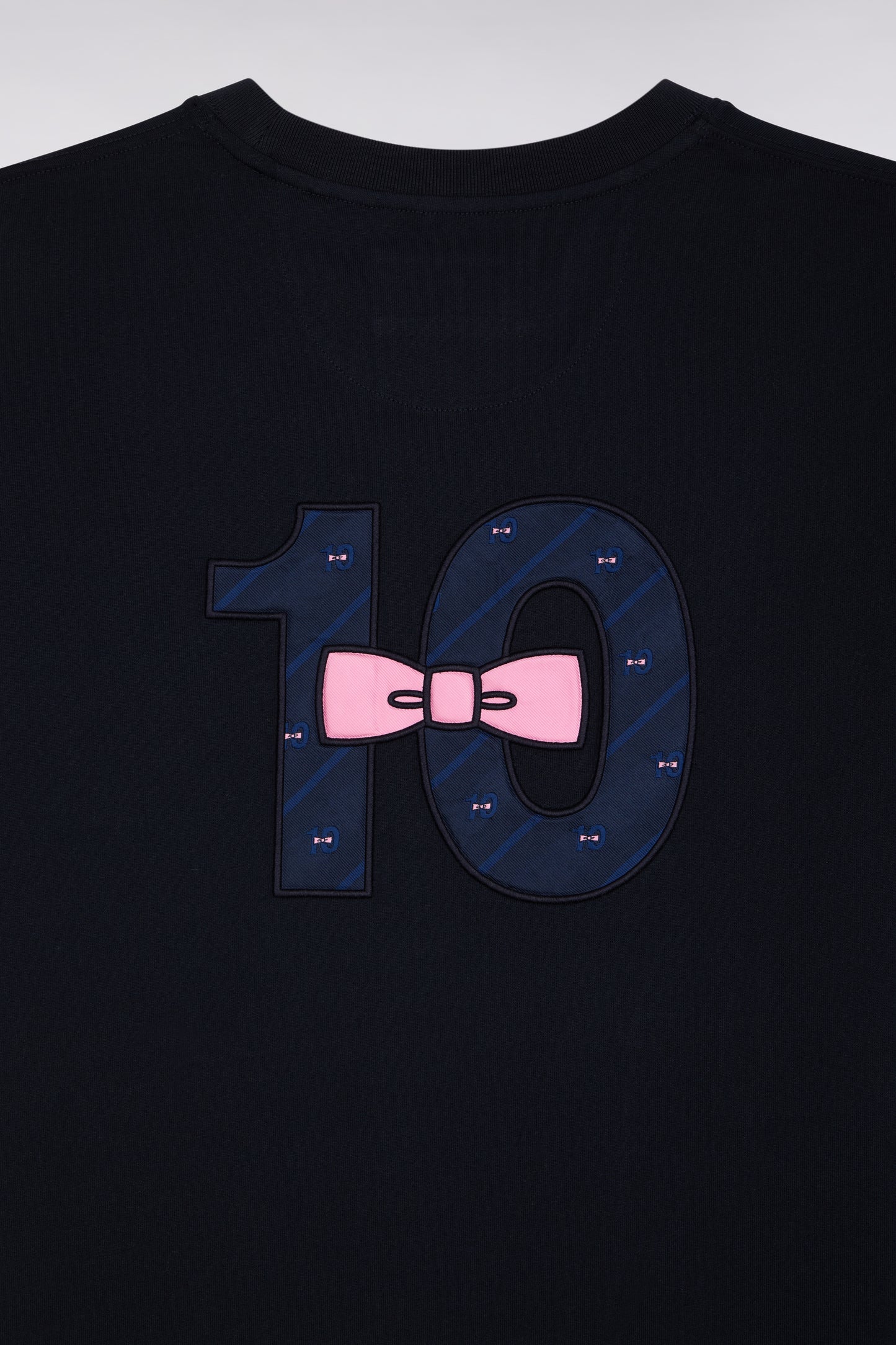 T-shirt à manches courtes dos brodé en coton marine