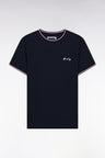 Short-sleeved navy cotton T-shirt