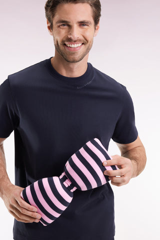 T-shirt à manches courtes en coton marine à logo