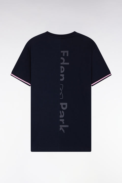 Relaxed fit round-neck T-shirt in navy cotton jersey - Image 2