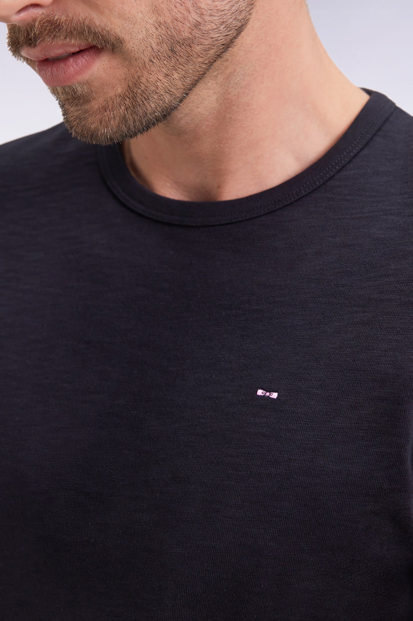 T-shirt à manches longues en coton slub noir