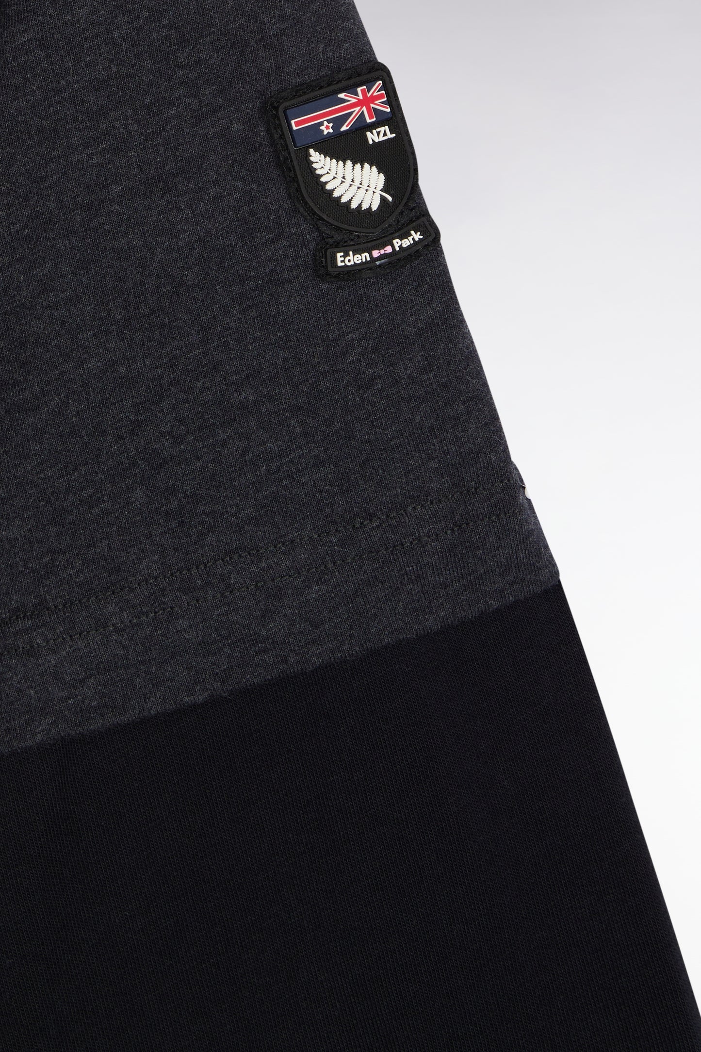 T-shirt à manches longues en coton gris effet superposition