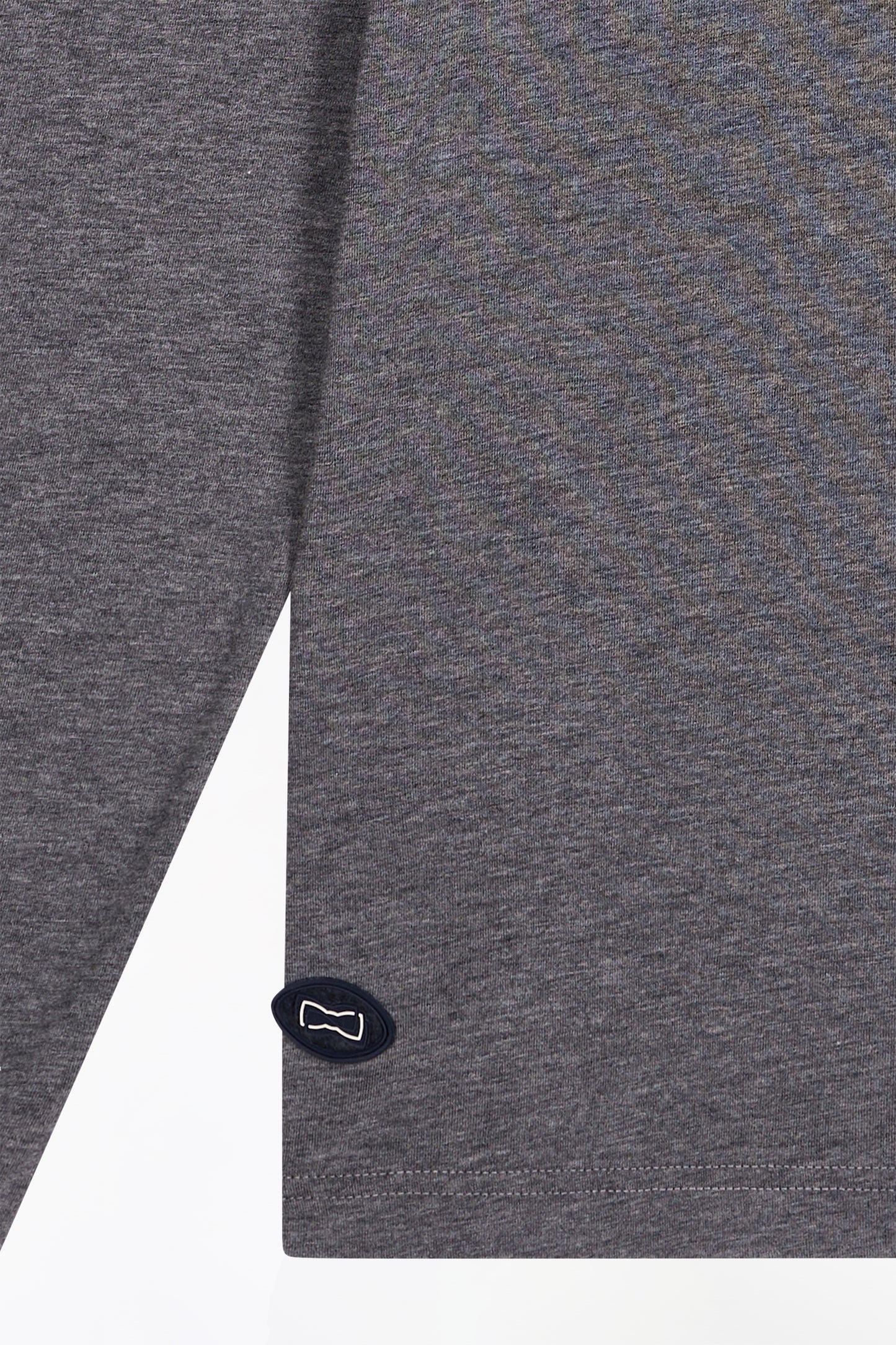 T-shirt col roulé à manches longues en coton stretch gris