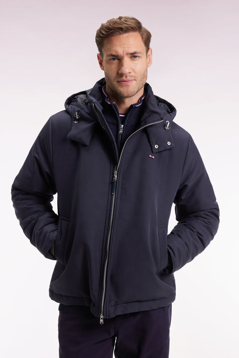 Navy windproof jacket with hood - Image 3