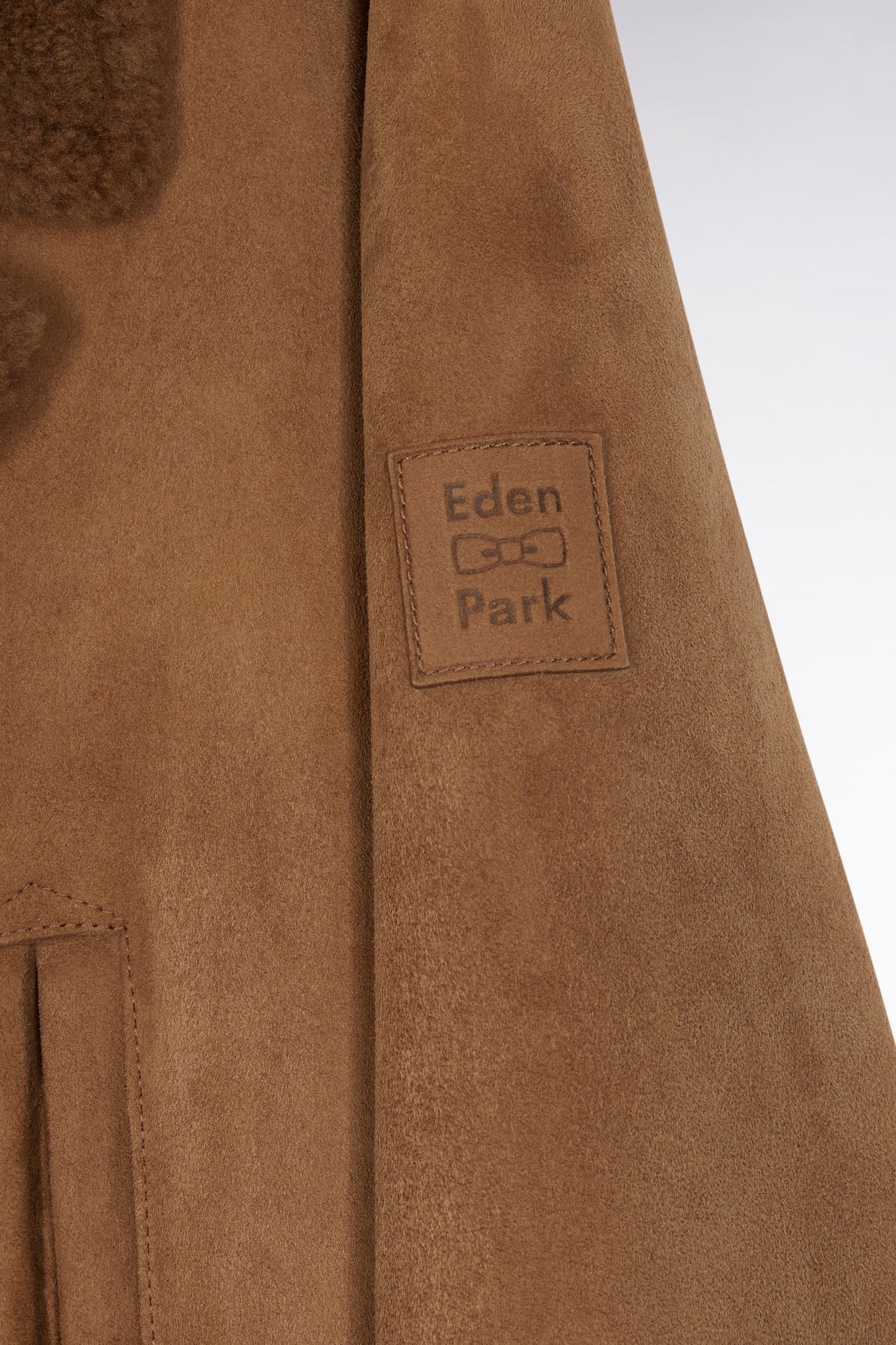 Caban en peau lainée marron