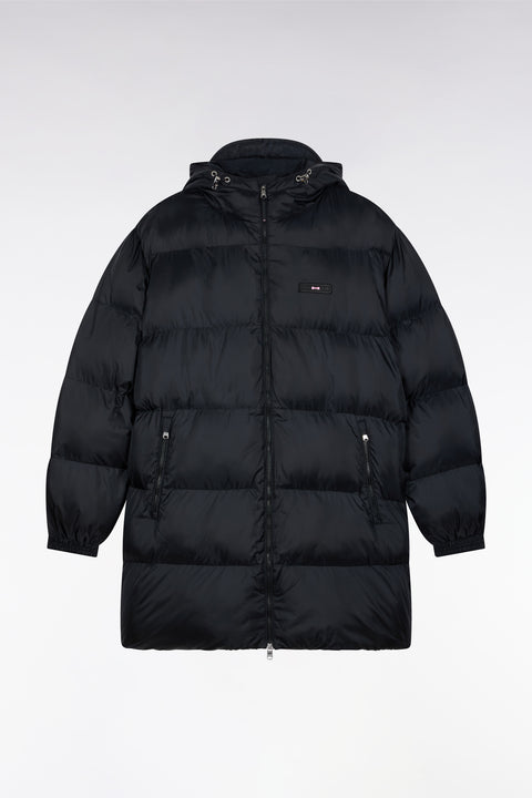 Long padded nylon jacket, black - Image 2