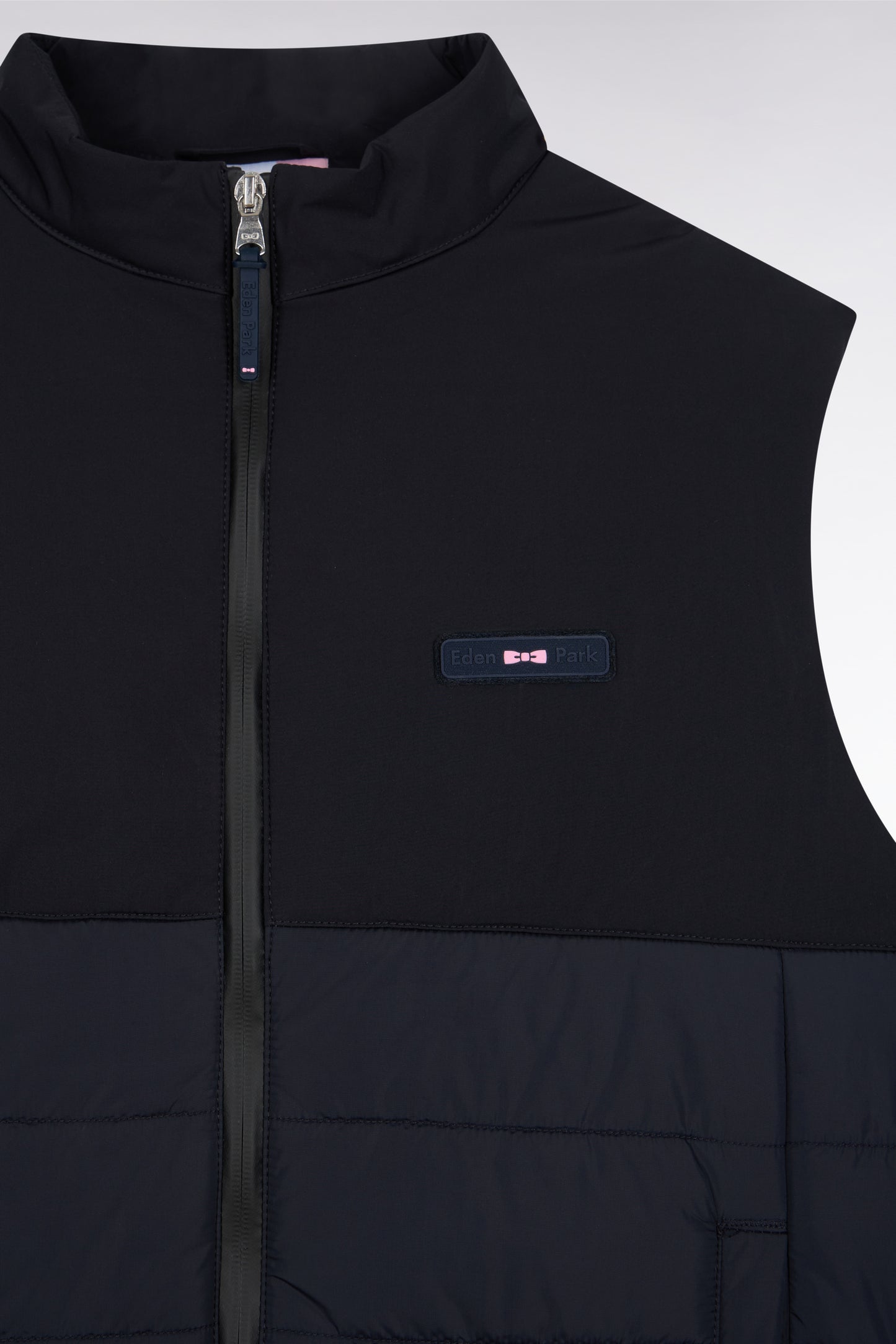 Doudoune sans manches bimatière marine