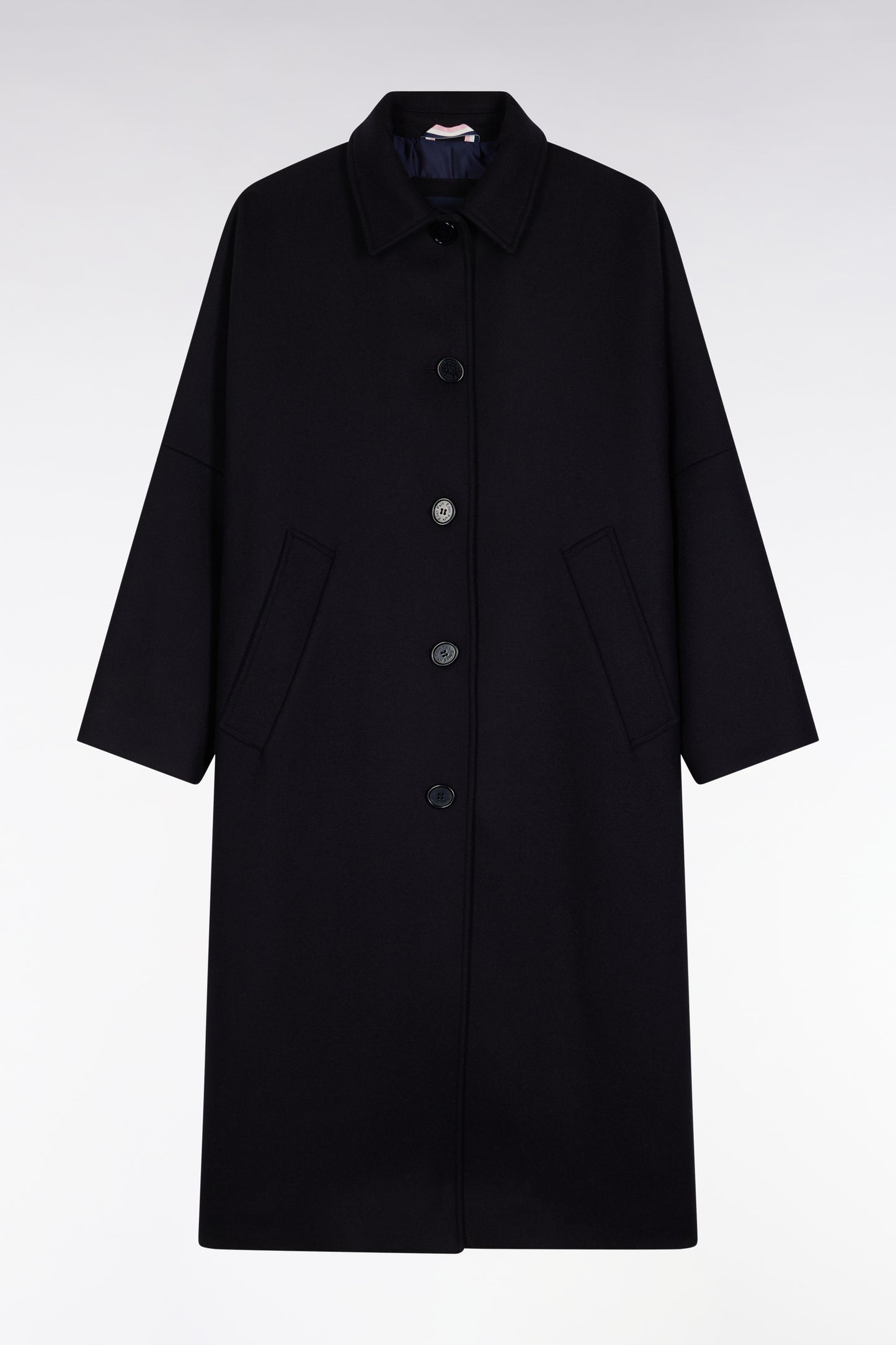 Manteau kimono en laine marine