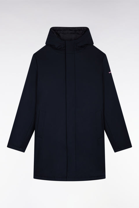 Long 2-in-1 parka in black nylon with integrated hood - Image 2