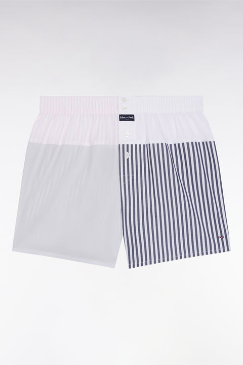 Cotton poplin briefs with striped dial - Image 1