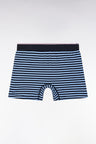 Navy striped cotton jersey boxer shorts