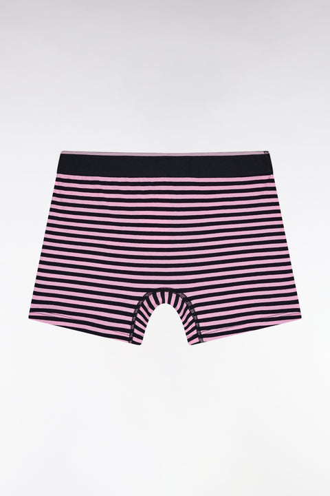 Navy striped cotton jersey boxer shorts - Image 2