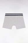 Grey cotton jersey boxer shorts with striped pattern