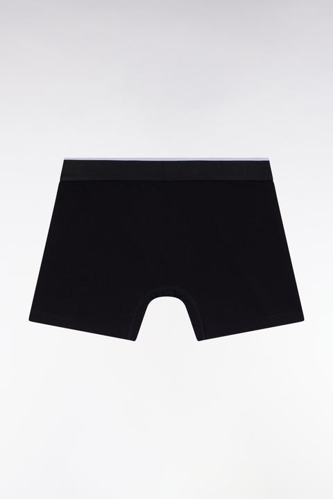 Black and grey colorblock cotton jersey boxer shorts - Image 2