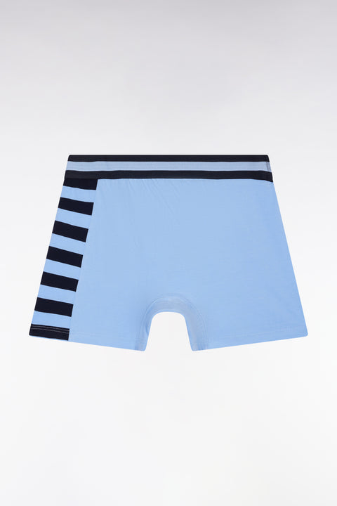 Sky cotton jersey boxer shorts with striped detail - Image 2