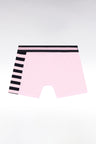 Pink cotton jersey boxer shorts with striped detail