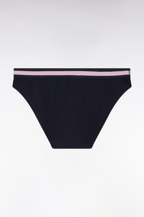 Navy stretch jersey panties with logo - Image 2