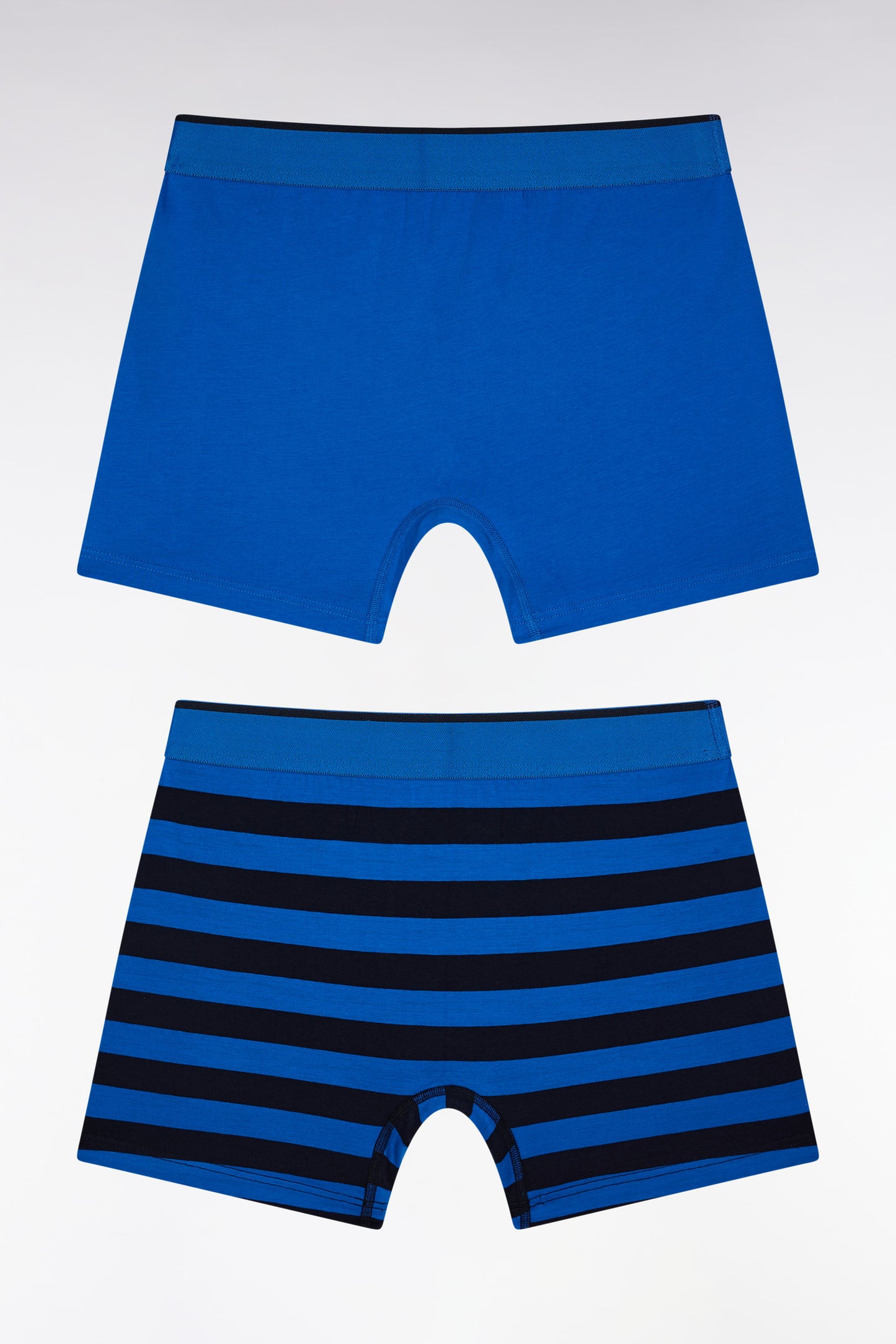Lot de deux boxers en jersey de coton stretch bleu